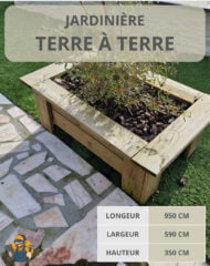 Jardinière terre a terre en bois massif